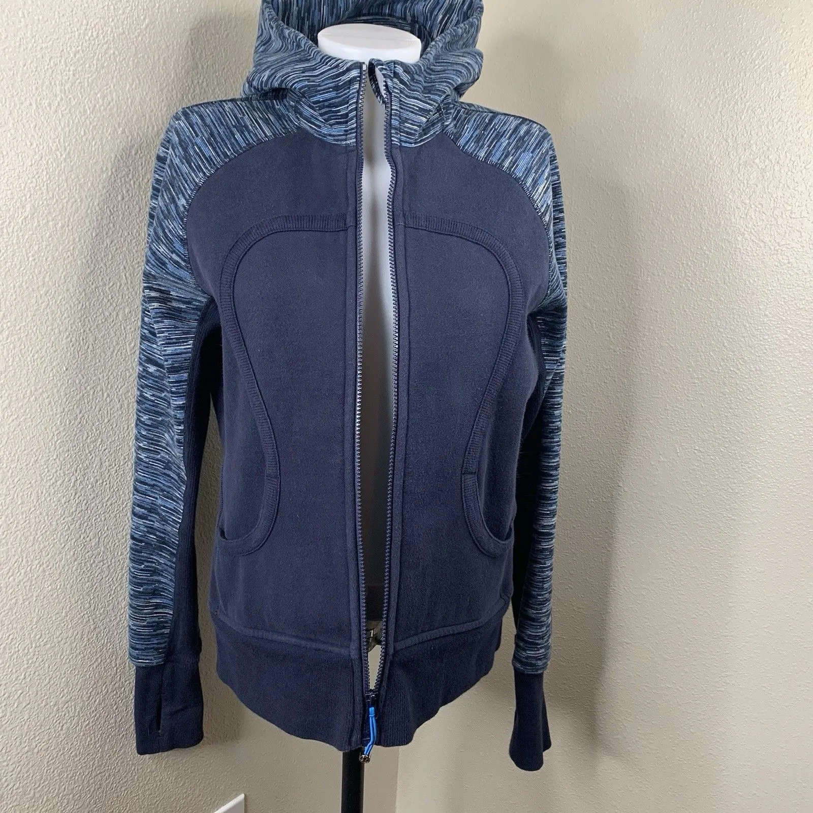 Lululemon Scuba Hoodie Inkwell We Are From Space Printed October Sz L? Blue Zip - Image 4