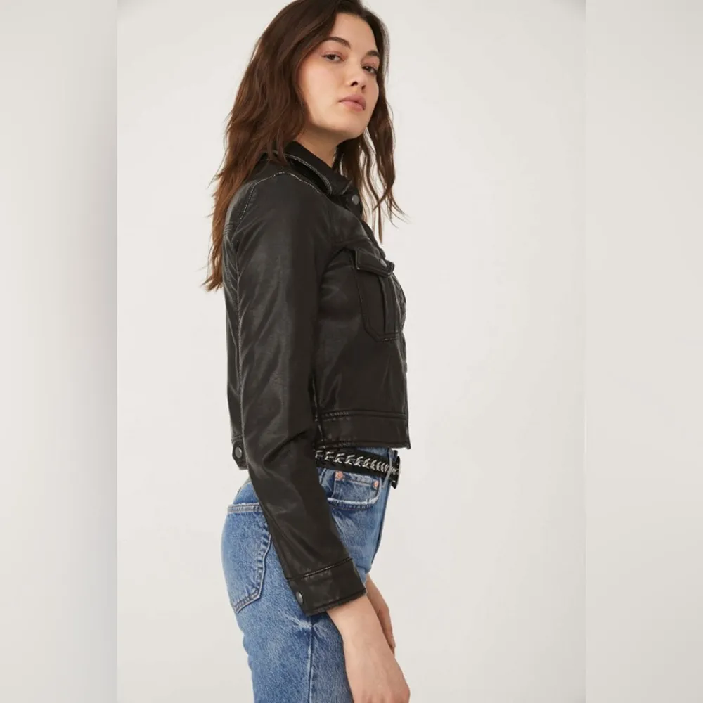 Free people Emma Shrunken Vegan Moto Jacket - Image 6