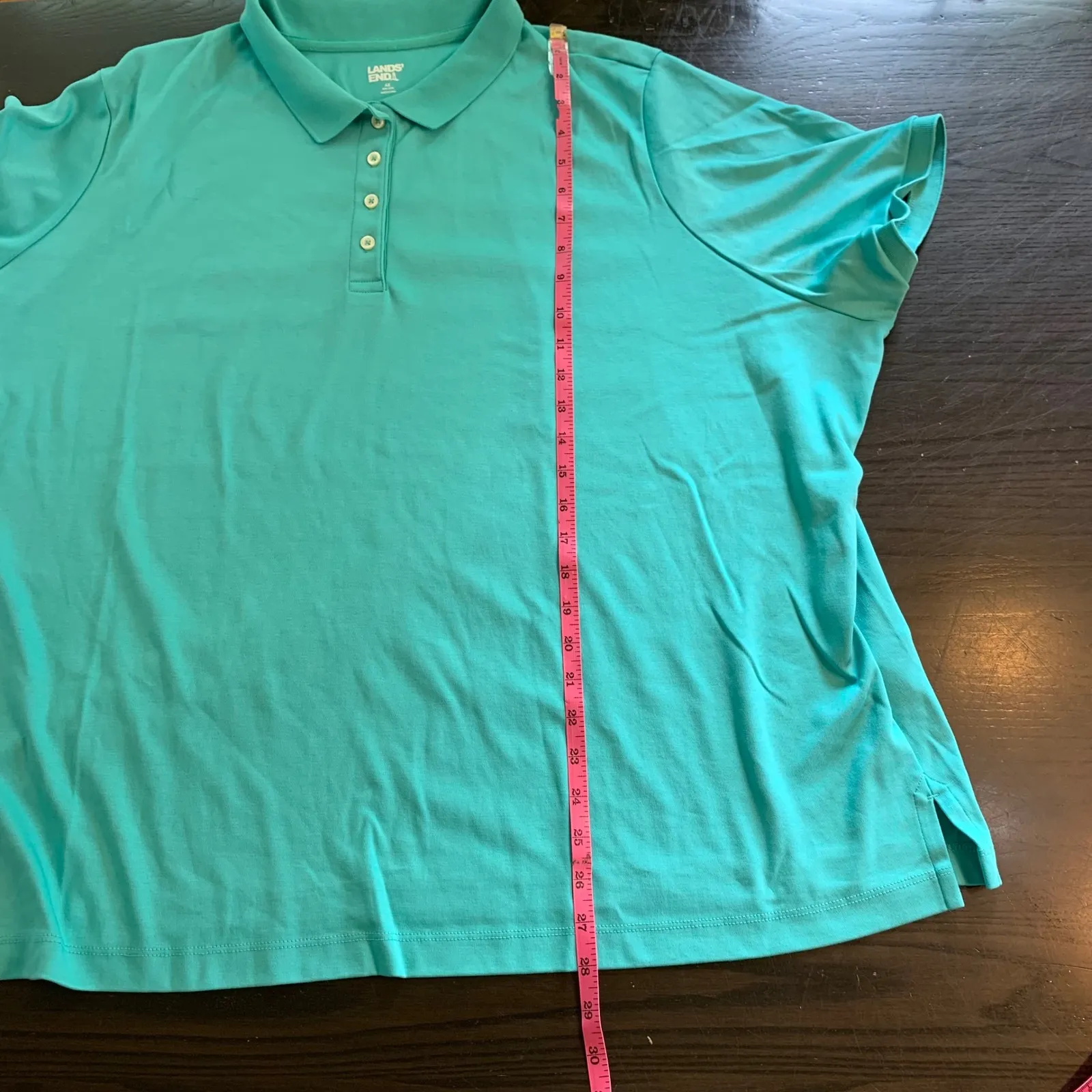 Lands' End Womens 4X Turquoise Short Sleeve Polo Shirt Top Plus Size Golf Preppy - Image 9