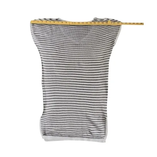 Tahari Striped V Neck Cap Sleeve Sweater Dress Cover Up White Black Size S - Image 4