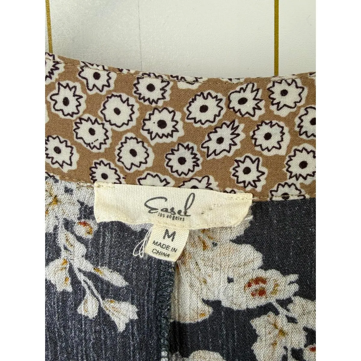 Easel Long Navy and Mustard Floral Duster - Size - Medium - Image 4