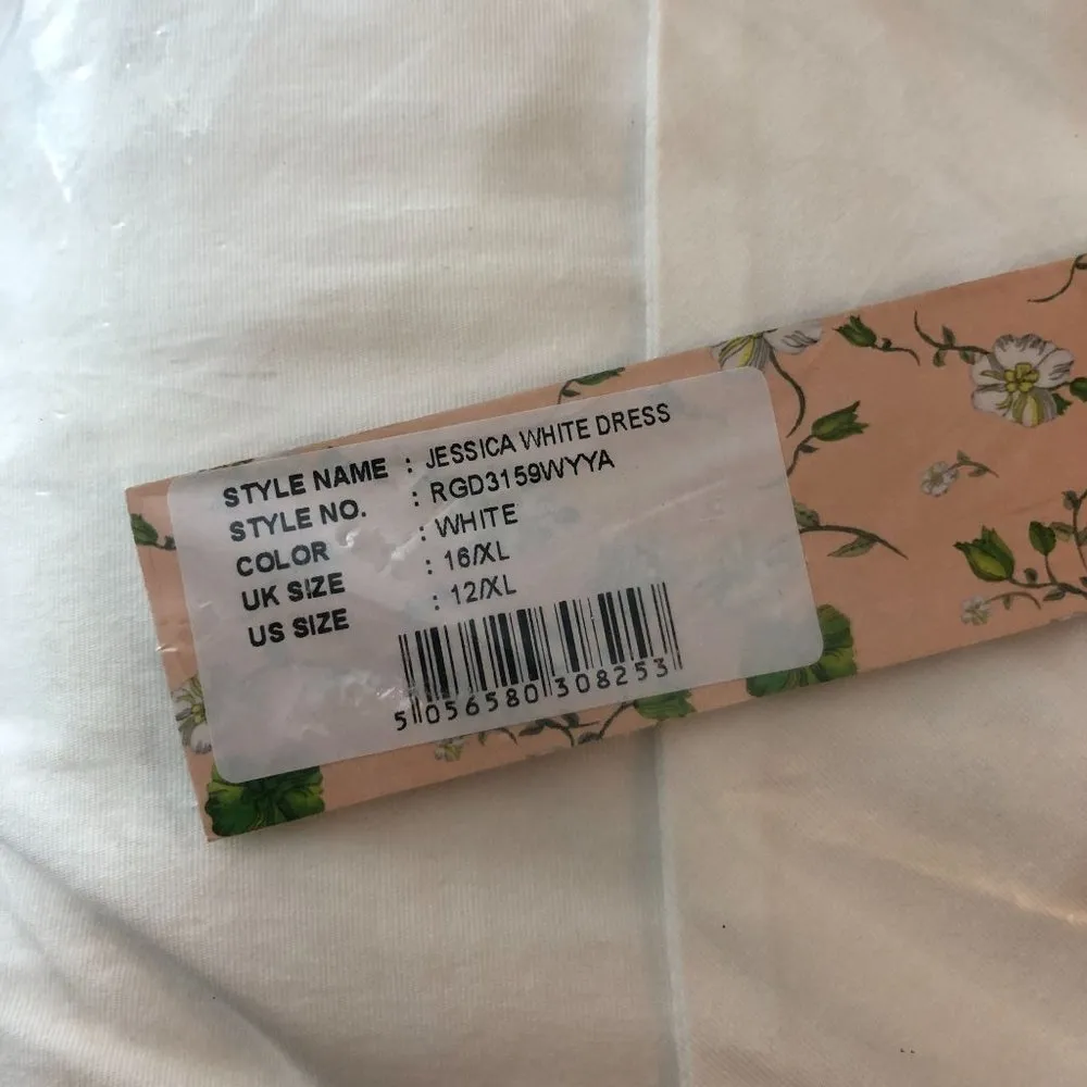 Timeless London Ivory Bridal Jessica Swing Dress Off Shoulder Retro A Line US 12 - Image 6