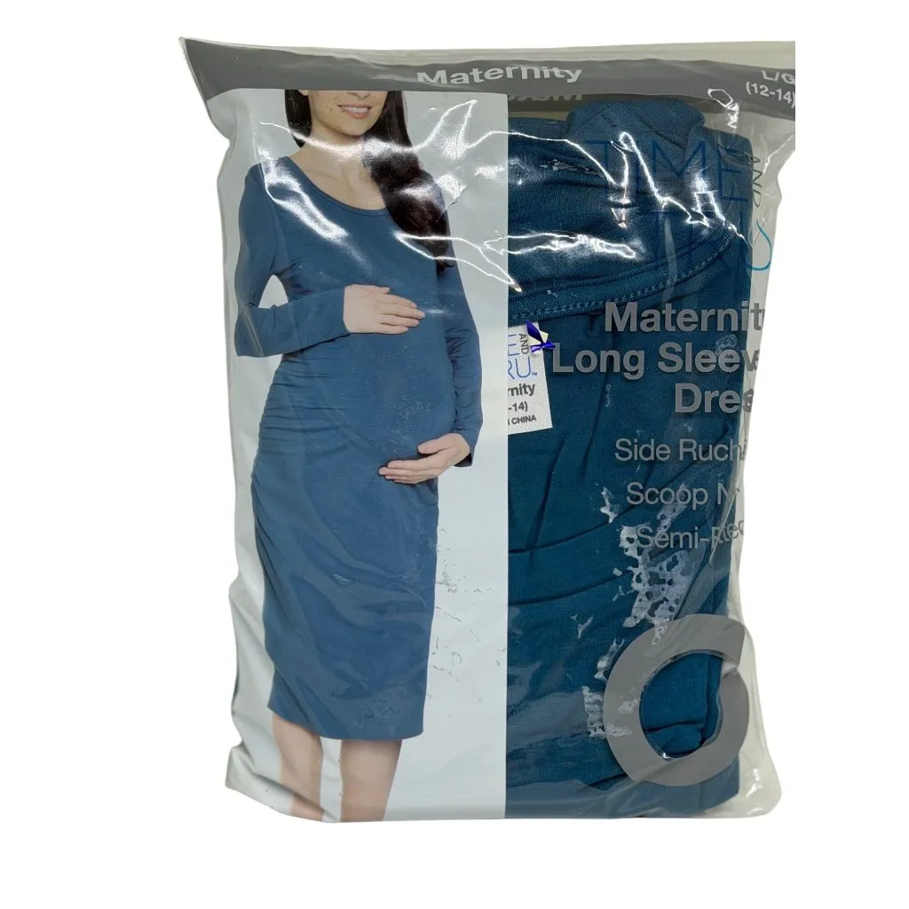 NEW Time and Tru Maternity LS Dress Large 12 - Image 4
