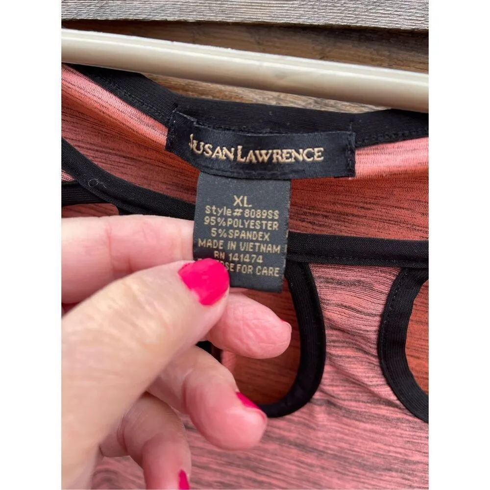 Susan Lawrence size XL relaxed fit cut out front top - Image 4