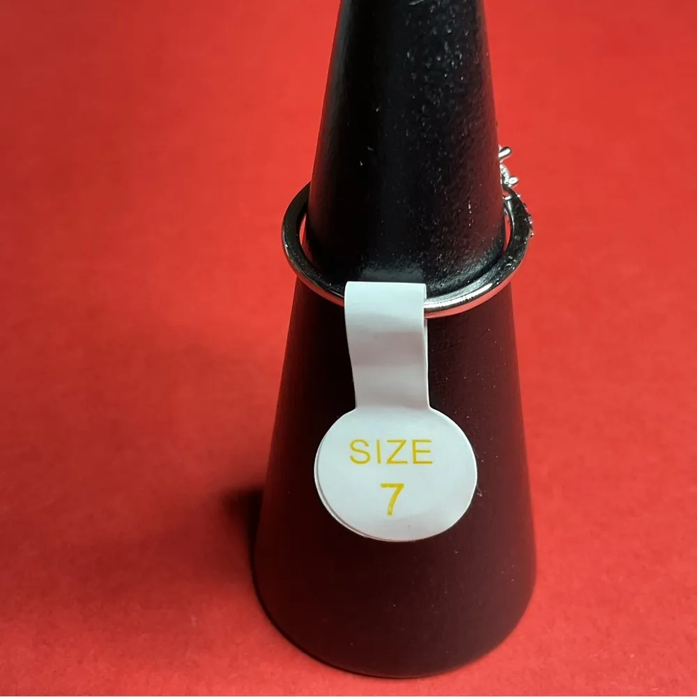 Bomb Party RBP6355 “Never Stop Shining” LC Quartz on Rhodium Size 7 Ring NWT Blue - Image 3