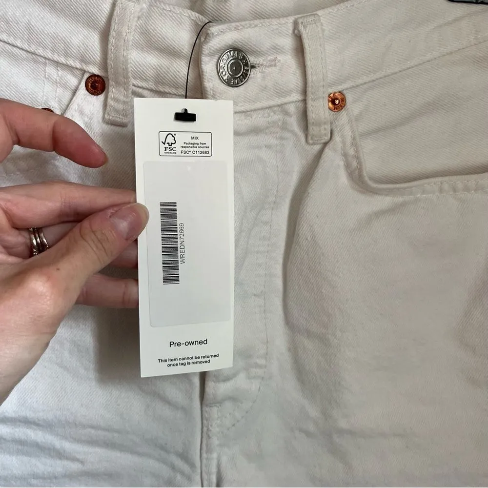 RE/DONE  White Distressed Jean Short - Image 6