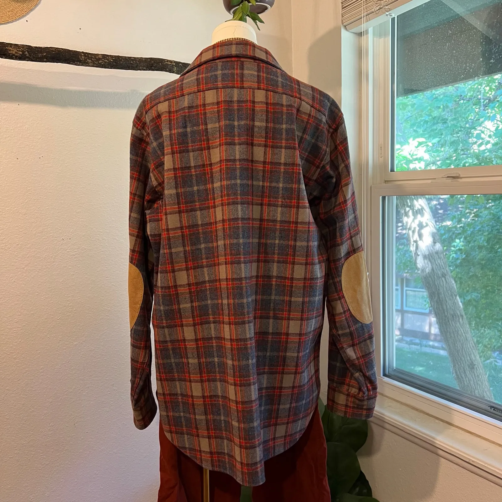 Pendleton USA LOBO Vintage Patch Elbow Flannel Wool Button Down Shirt Size Large - Image 10