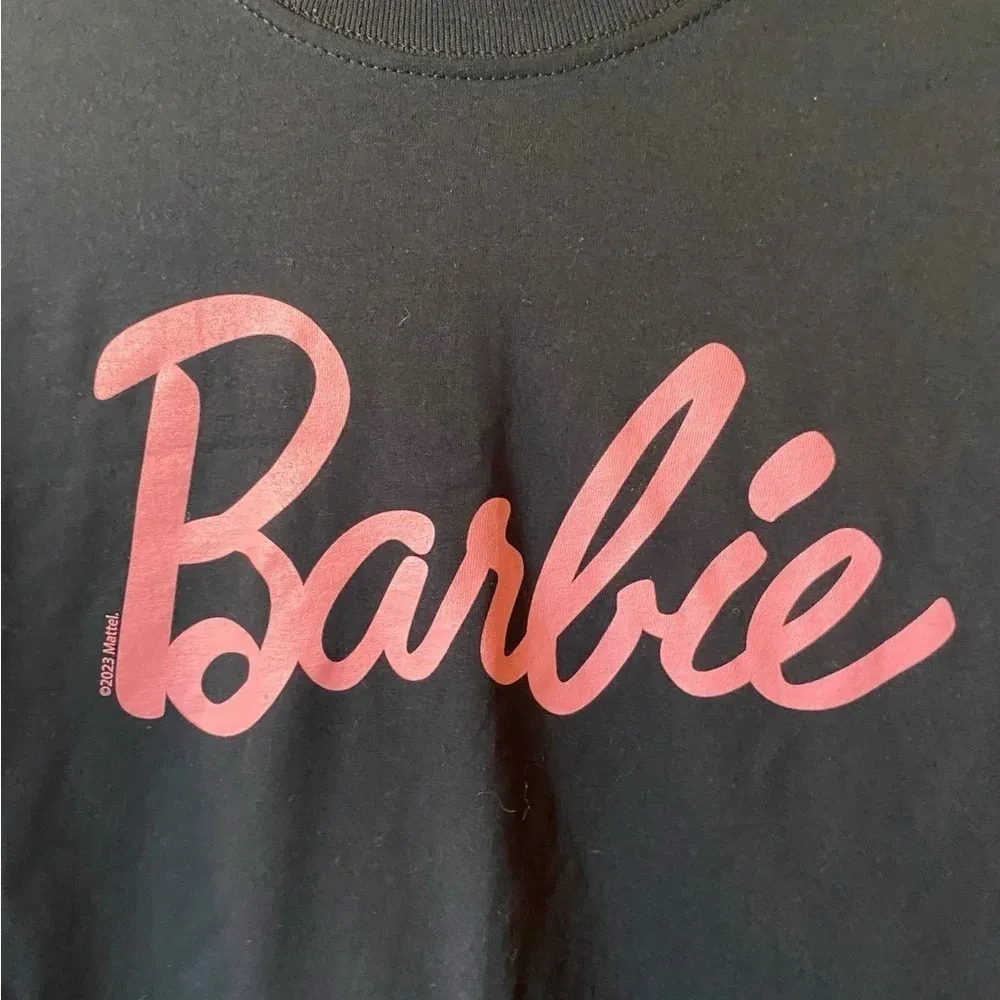 barbie fruit of the loom 100 % cotton black graphic tee , T Shirt Size M - Image 5