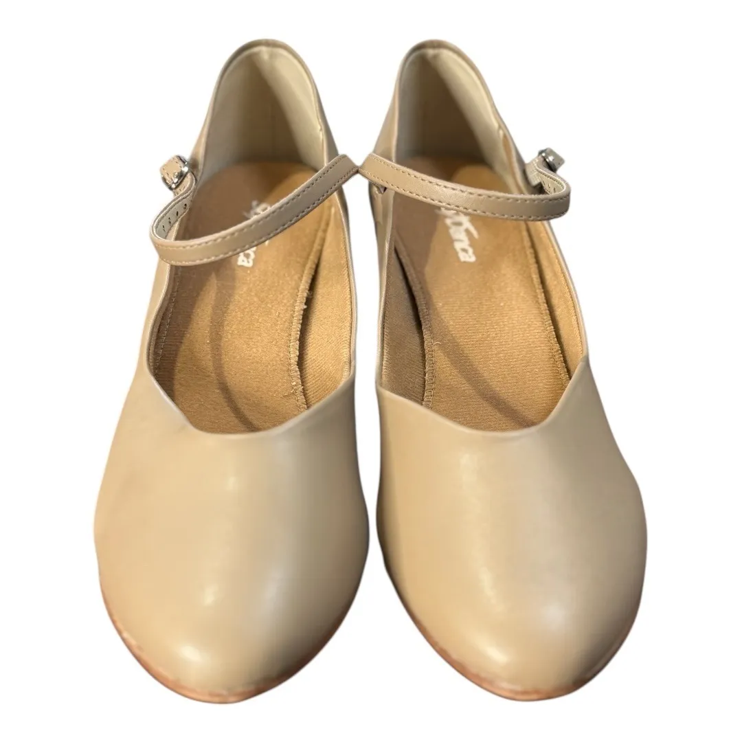 So Danca‎ CH50 Character Dance Shoes Tan Leather Low Heel Ballroom Size 10 New - Image 6