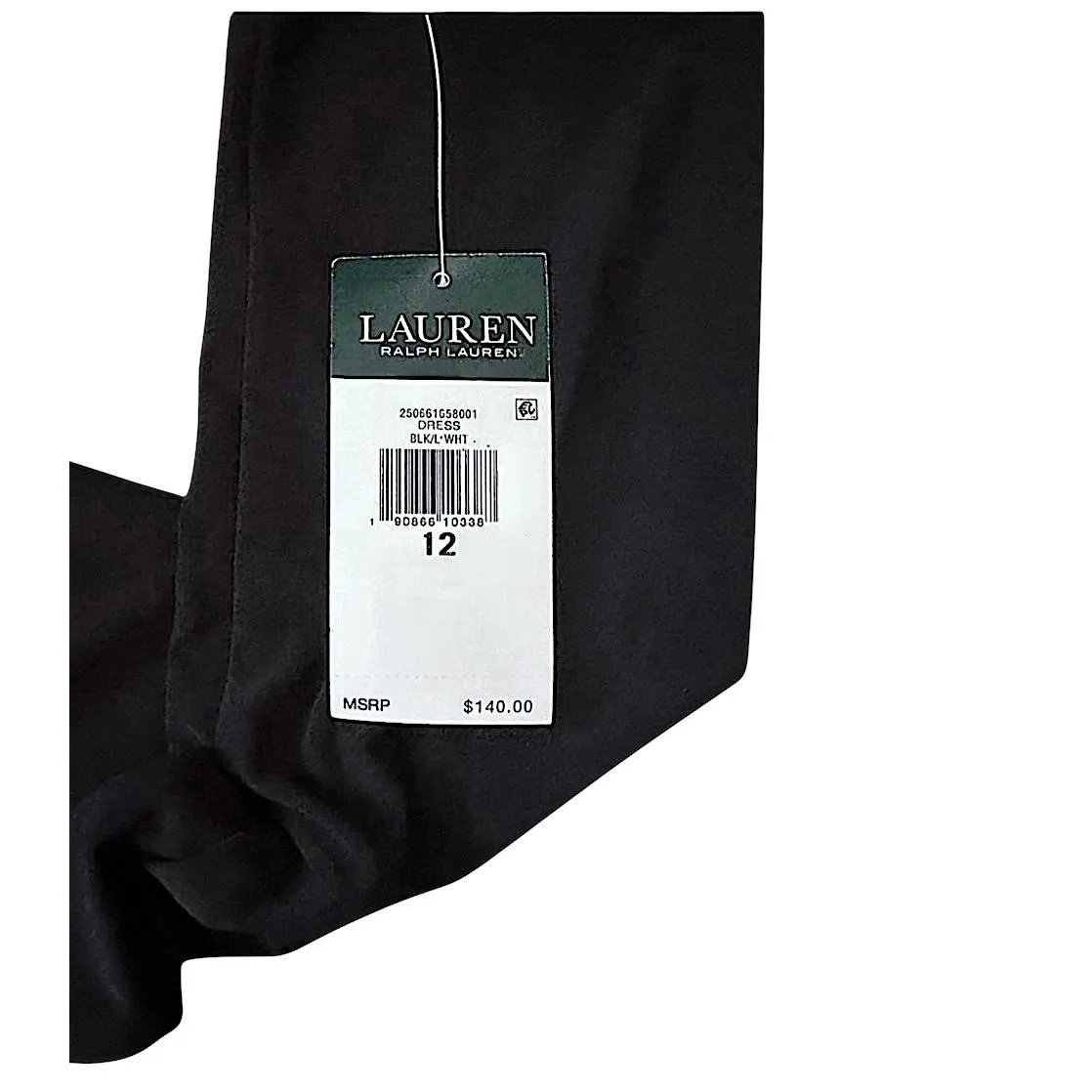 Lauren Ralph Lauren Two-Tone Black White Stretch Midi Dress Modern Elegant - Image 5