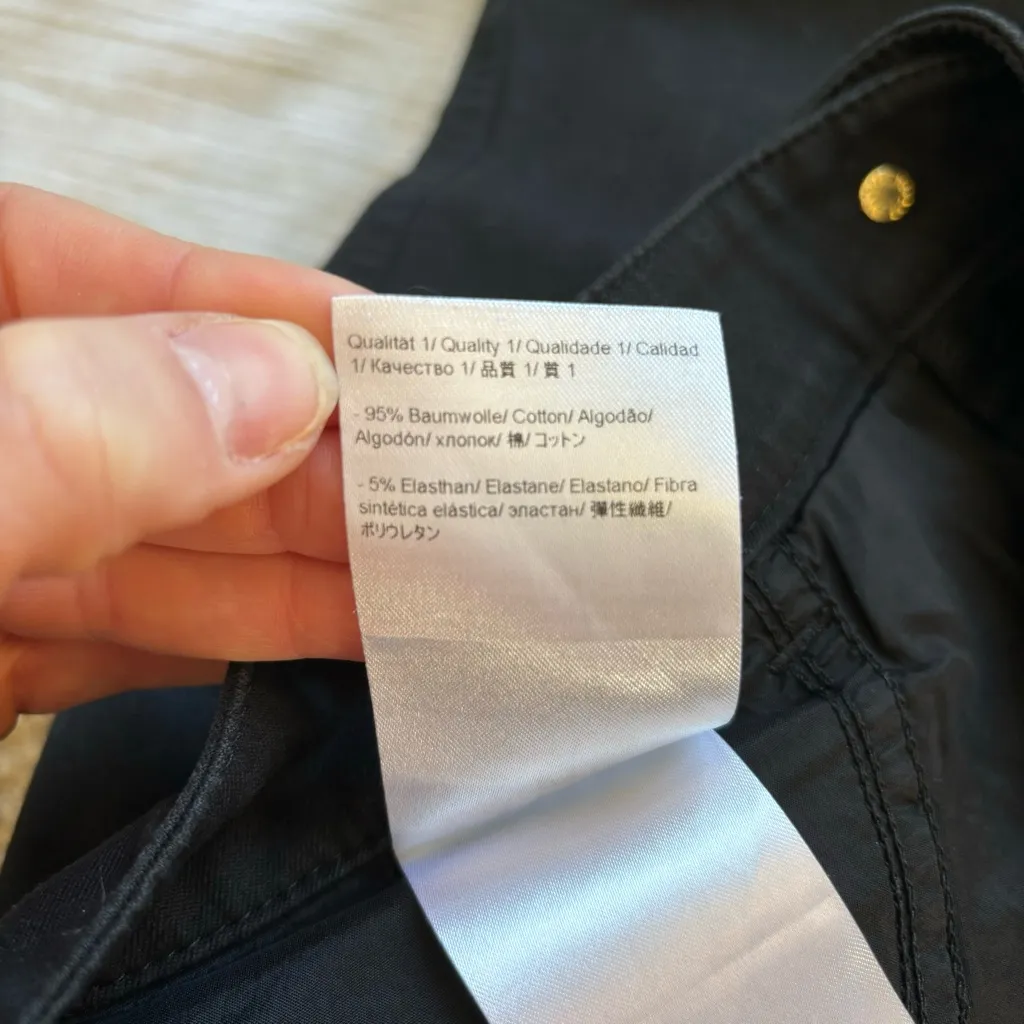 Escada Black Wide Leg raw‎ hem gold accents EU 34/US 2 Size undefined - Image 10