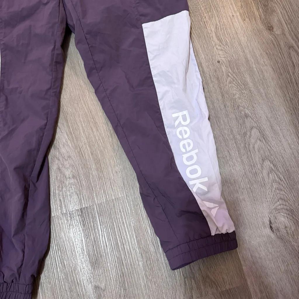 Reebok Track Pants Purple Jogger Focus Large Windbreaker Wind - Image 4