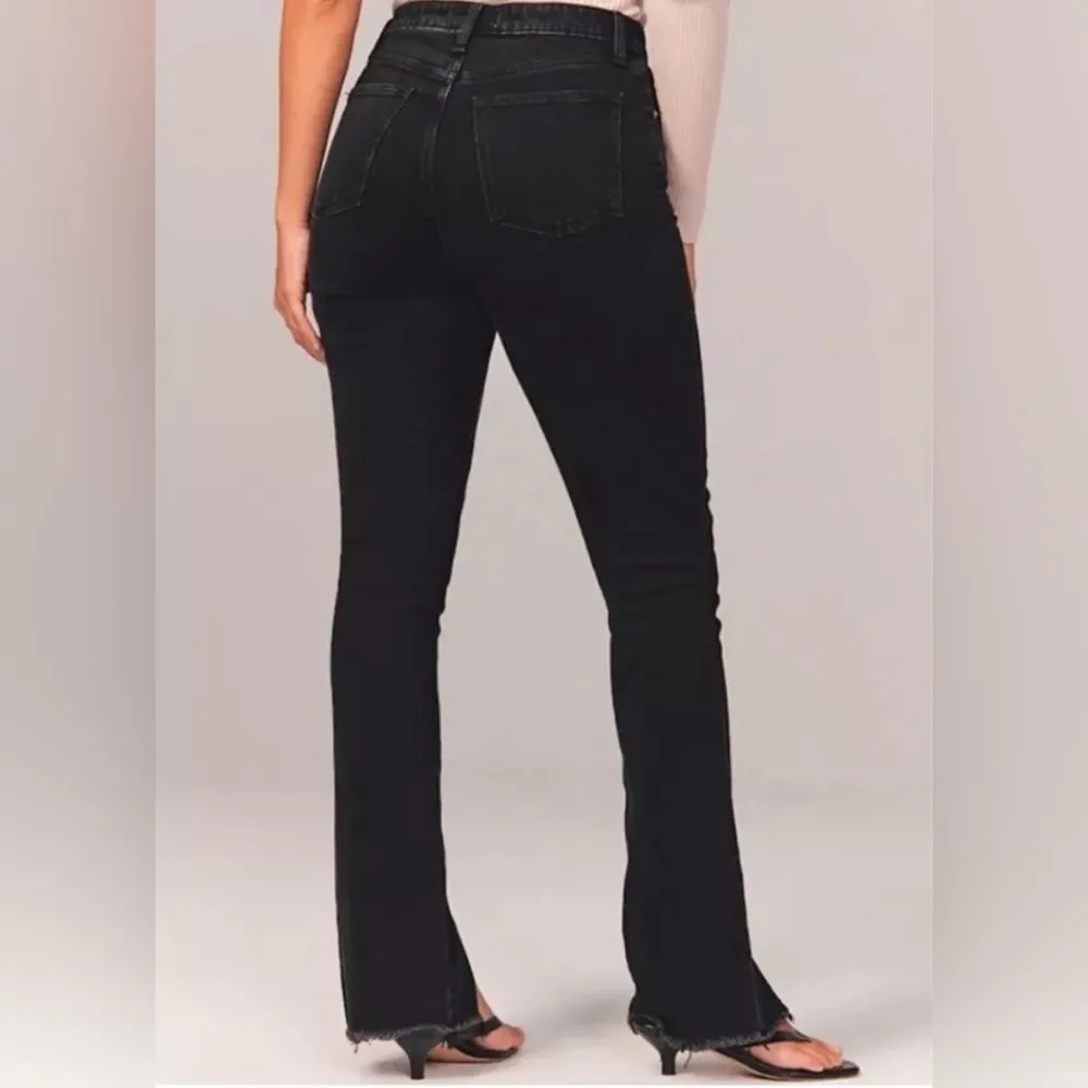 Abercrombie Curve Love Skinny High Rise Center Seam Split Hem Black Size 25L - Image 4