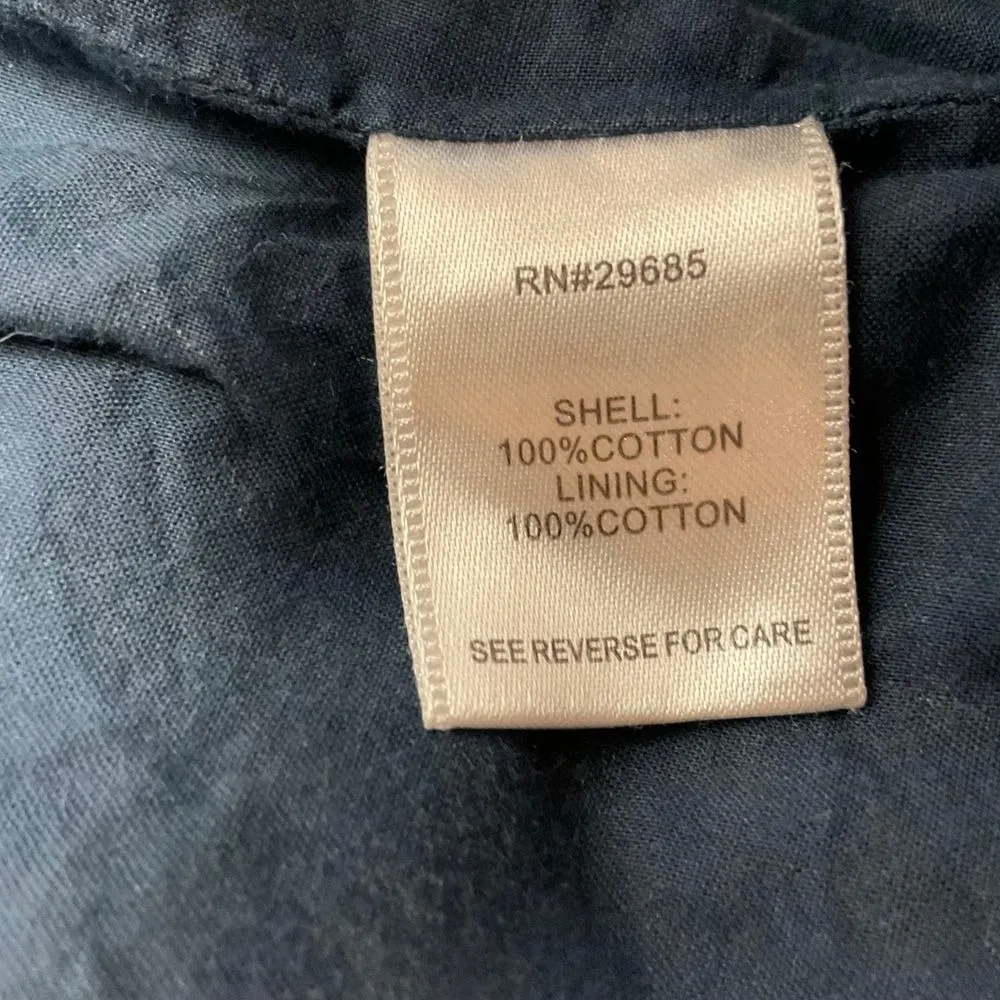 Gold Button Blazer Jacket Blue White Trim Sailor Coastal Sz 6P Petites - Image 13