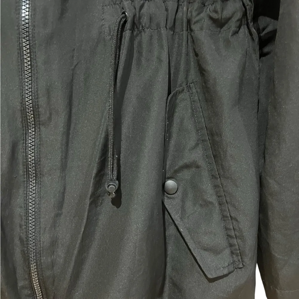 Primark Black Lightweight Hooded Parka Jacket Women's Medium - Image 3