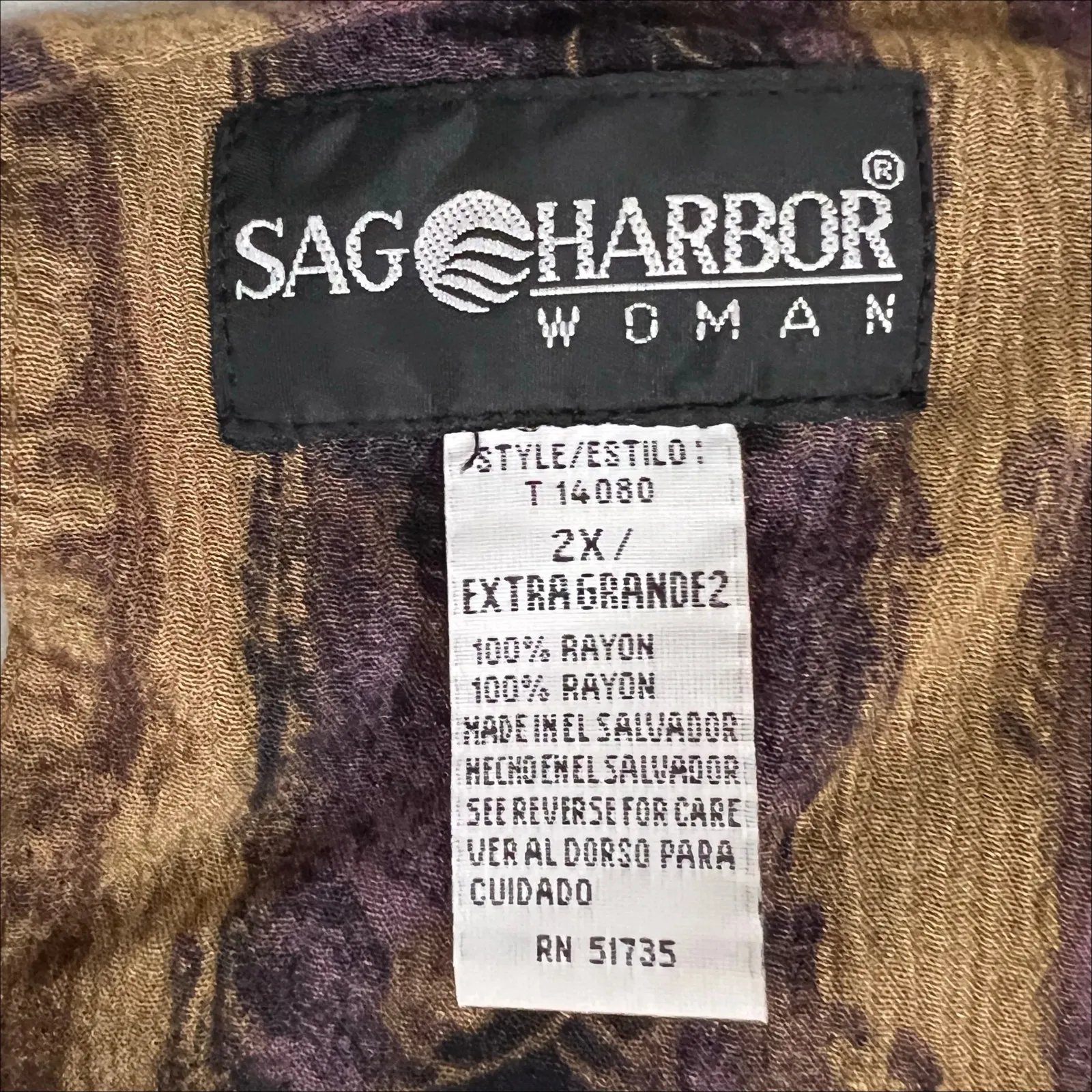 Sag Harbor Red, Gold and Purple Striped Floral Sleeveless Shift Dress Size 2X - Image 6