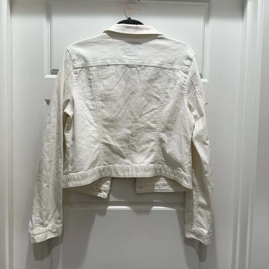 American Rag White Jean Jacket Large Bride Bachelorette Honeymoon Wedding Bridal - Image 6