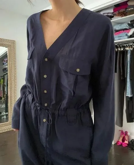 Utility Straight Leg Jumpsuit in Forever Navy - Image 3