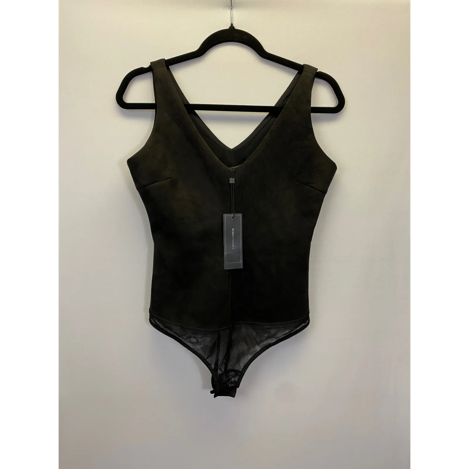 BCBGMAXAZRIA Mya Size Small Bodysuit NWT Minimalist Chic Stretch Mesh - Image 3