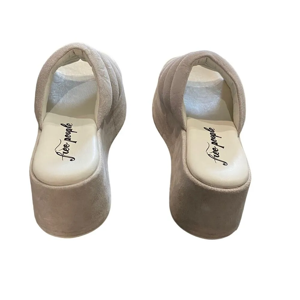 Free People Sea Salt Almost Paradise Suede Platform Sz 36.5 NWT - Image 8