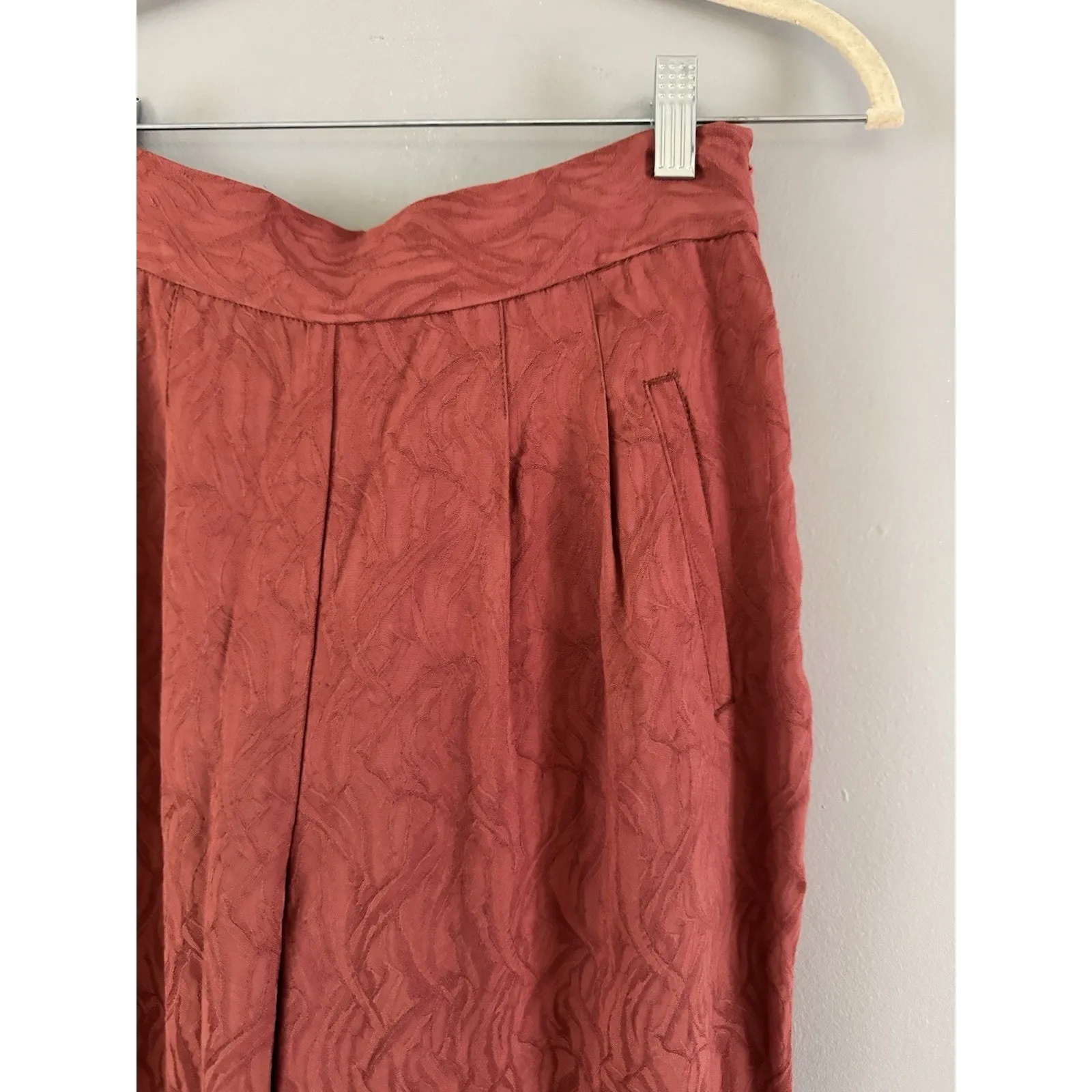 NWT Anthropologie ett:twa Aubade Tie Waist Cropped Rose Jacquard Pants Size 4 - Image 6