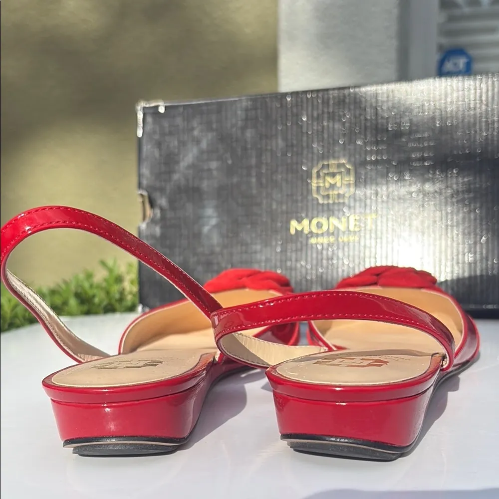 Monet  Red Floral Slingback Flats - Image 5