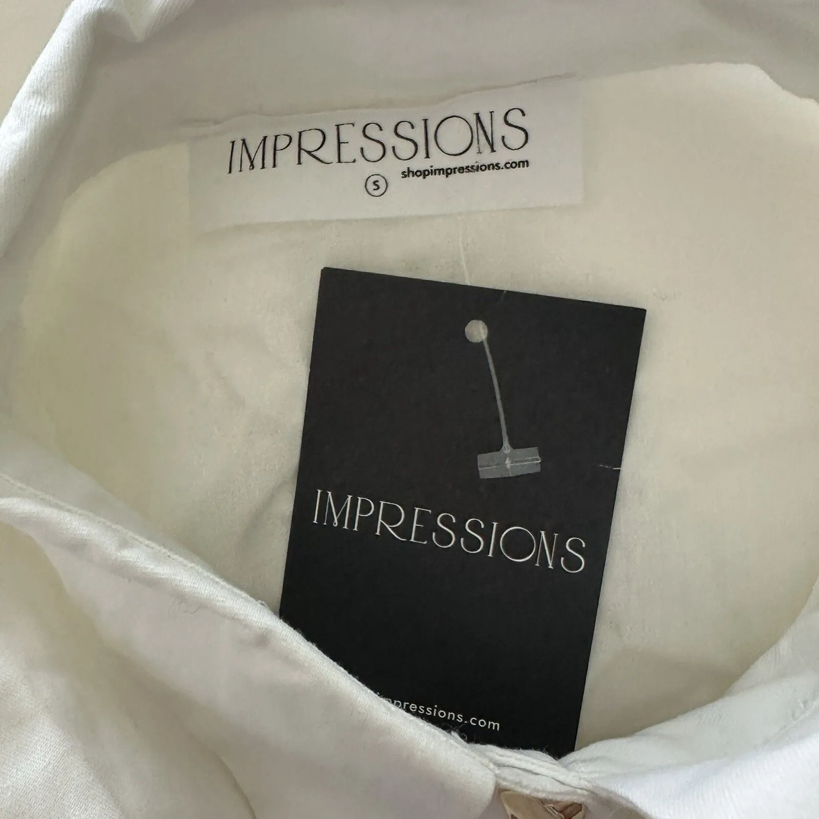 NWT Impressions Sunday Stroll S white cotton Sundress mini babydoll dress - Image 5