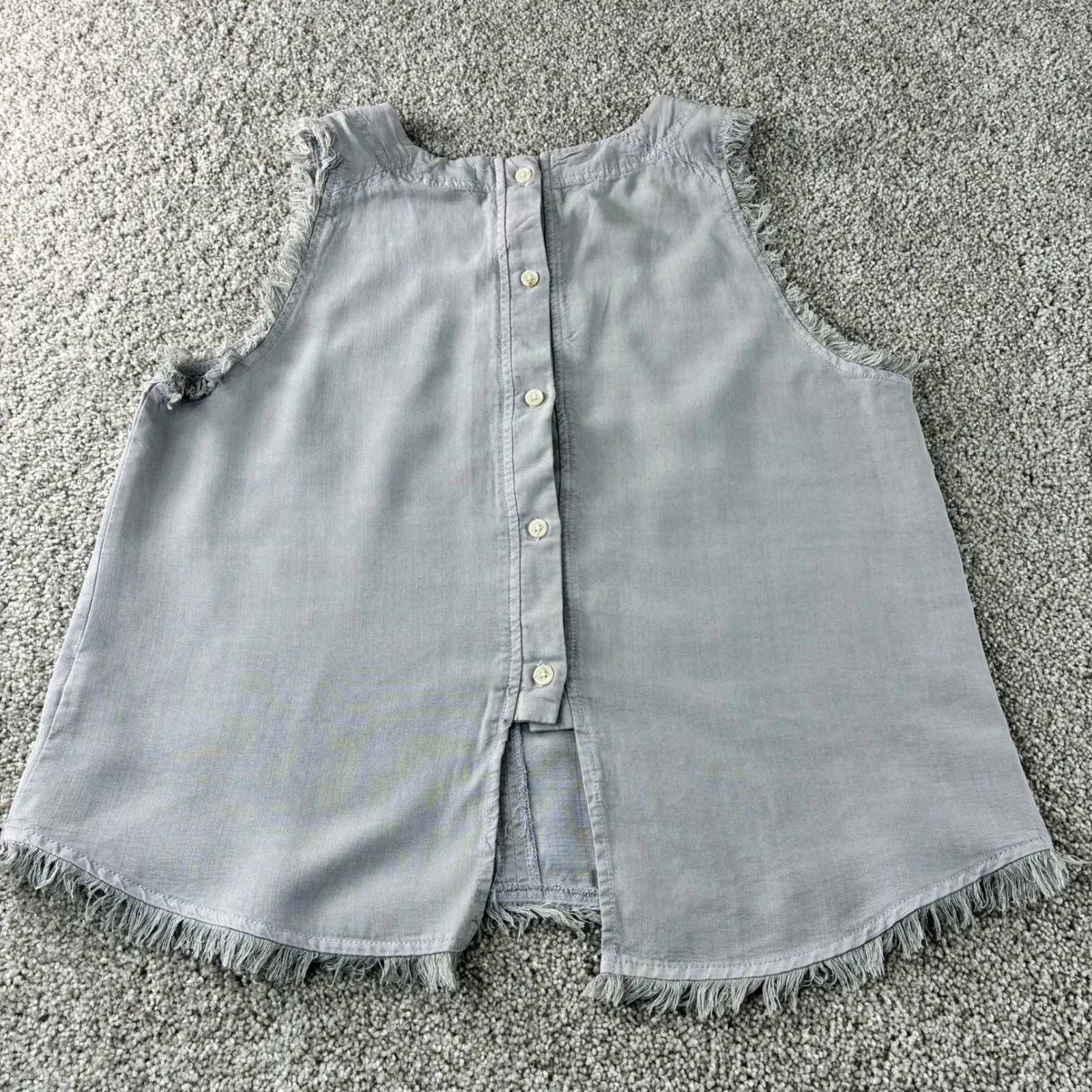 Altar'd State Gray Sleeveless Fringe Tank Top Women's‎ Medium Casual Cute - Image 7