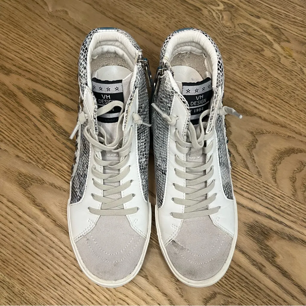 Vintage Havana Dayna High Top Sneaker Snake White Studded Silver Women’s Size 8 - Image 6