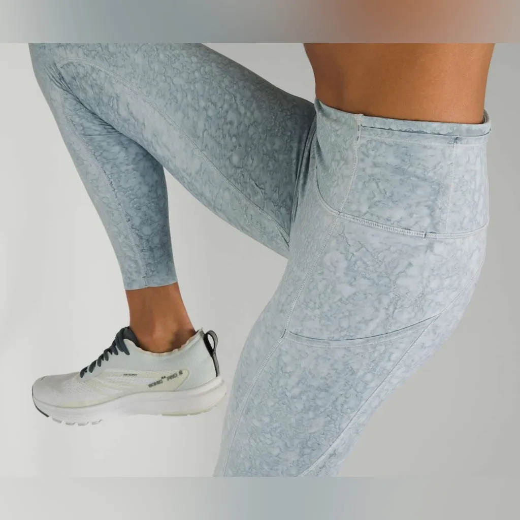 Lululemon Fast and Free Tight 25" *Nulux City Grit White Blue Fog 2 - Image 5
