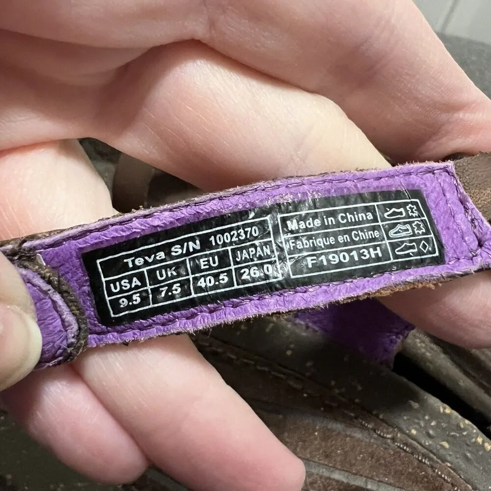 Teva Cabrillo‎ Women's Sandal Shoes Brown Leather Strappy Wedge 9.5 Outdoor - Image 8