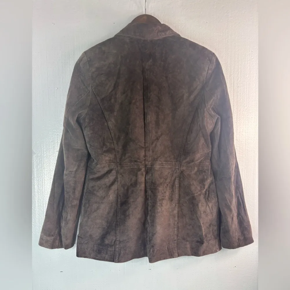 Croft & Barrow S Suede Leather Blazer Jacket - Image 3