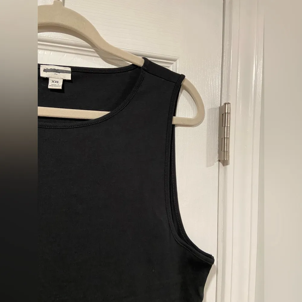 NWOT J. Crew Size XXL Black Mid Weight Scoop Neck Knit Cotton Tank Top - Image 3
