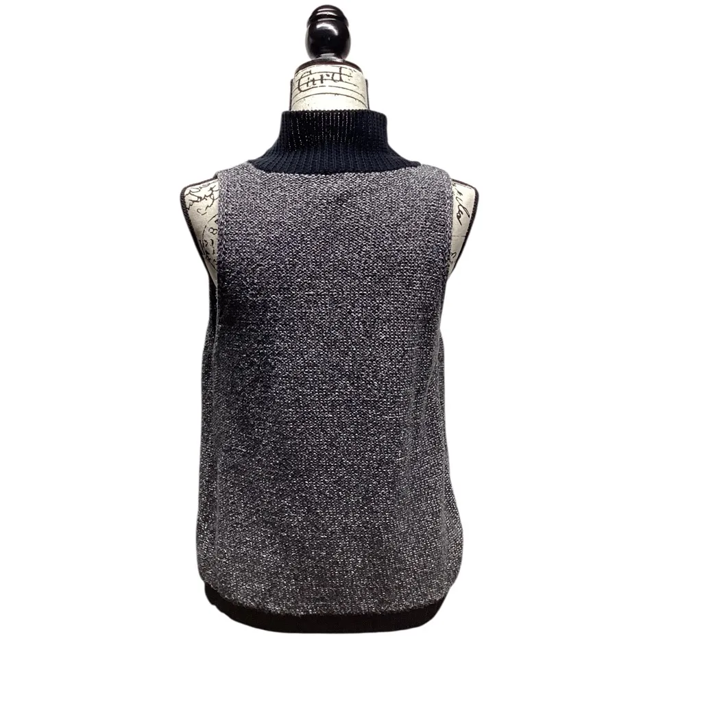 Foxcroft sweater vest.  Black/gray twill. Medium - Image 4