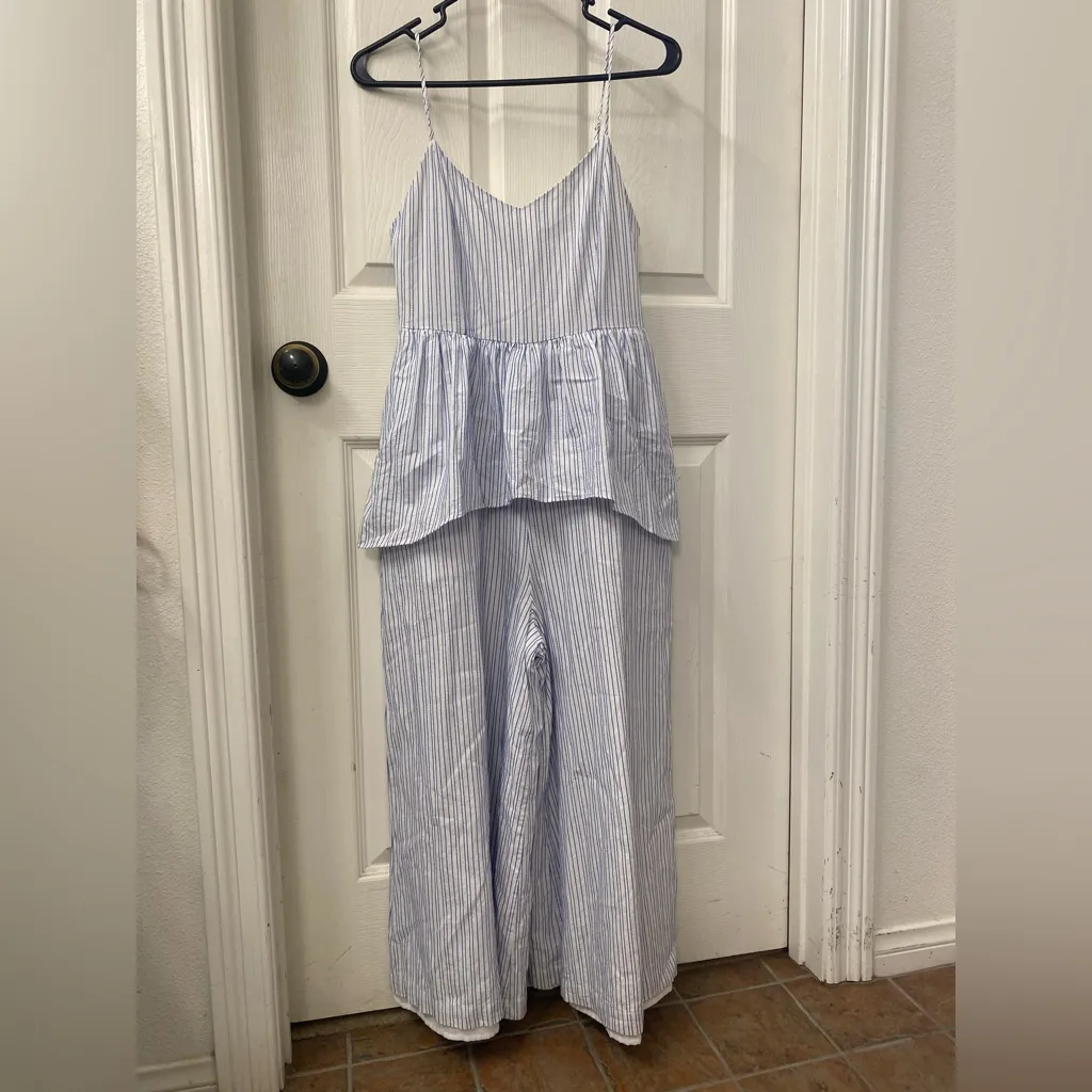 English Factory Light Blue Striped Jumpsuit - Image 3