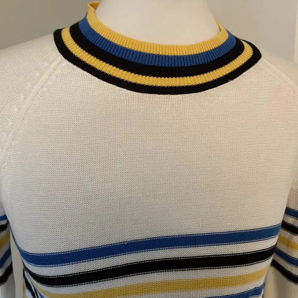 Used / Worn Vintage Striped Varsity Crewneck Sweater - Image 2