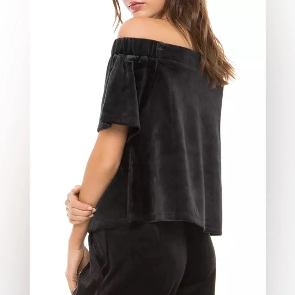 NWT Juicy Couture Black Label
Track Velour Off-the-Shoulder Top  Size Medium - Image 2