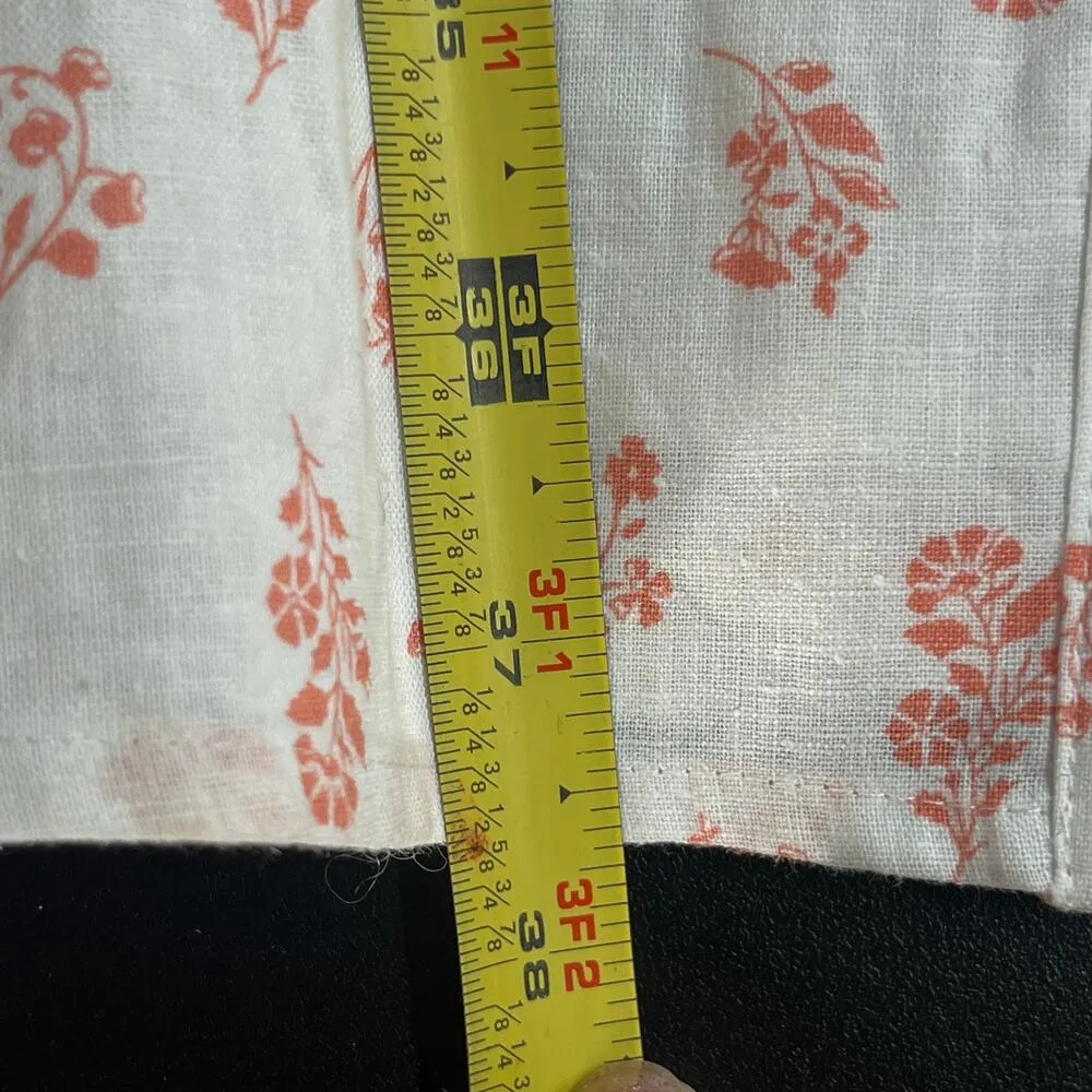 Gal Meets Glam Women's Linen Cotton Floral Block Print Della Shirt Dress Size 12 - Image 7