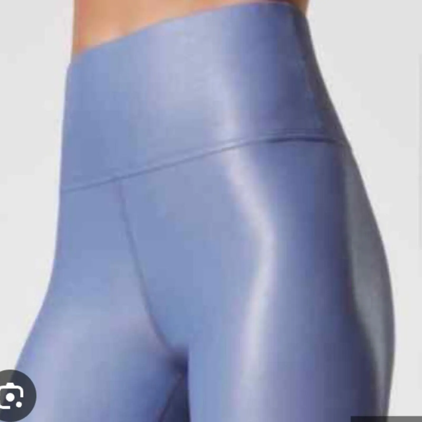 Carbon38 High Rise Takara Shine High Rise Metallic Leggings in Blue Small $128 Size XS - Image 2