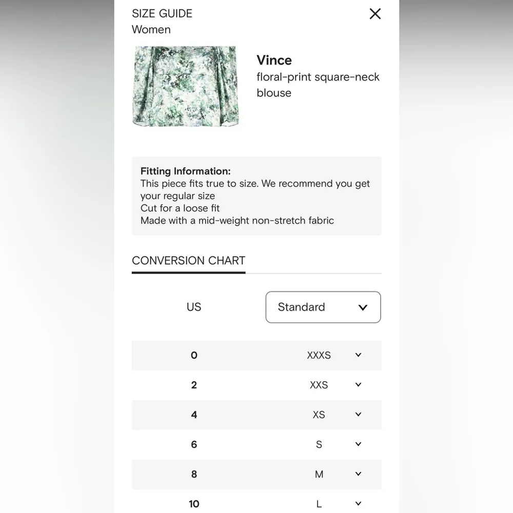 Vince Womens Painted Floral Top size Large 8 - Image 8