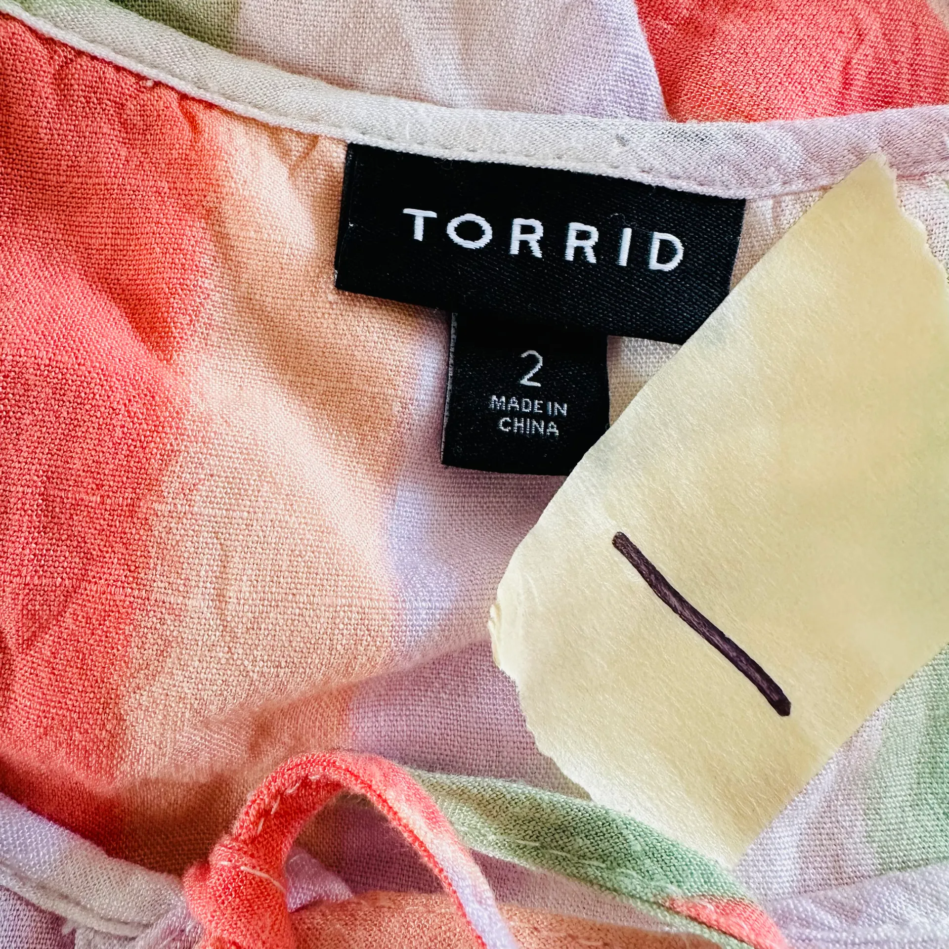 Striped Rayon Slub Button-Front Tiered Tank Women's size 2 - Image 4