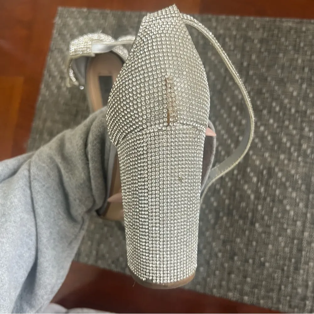 Steve Madden Silver Rhinestone Heels - Image 5