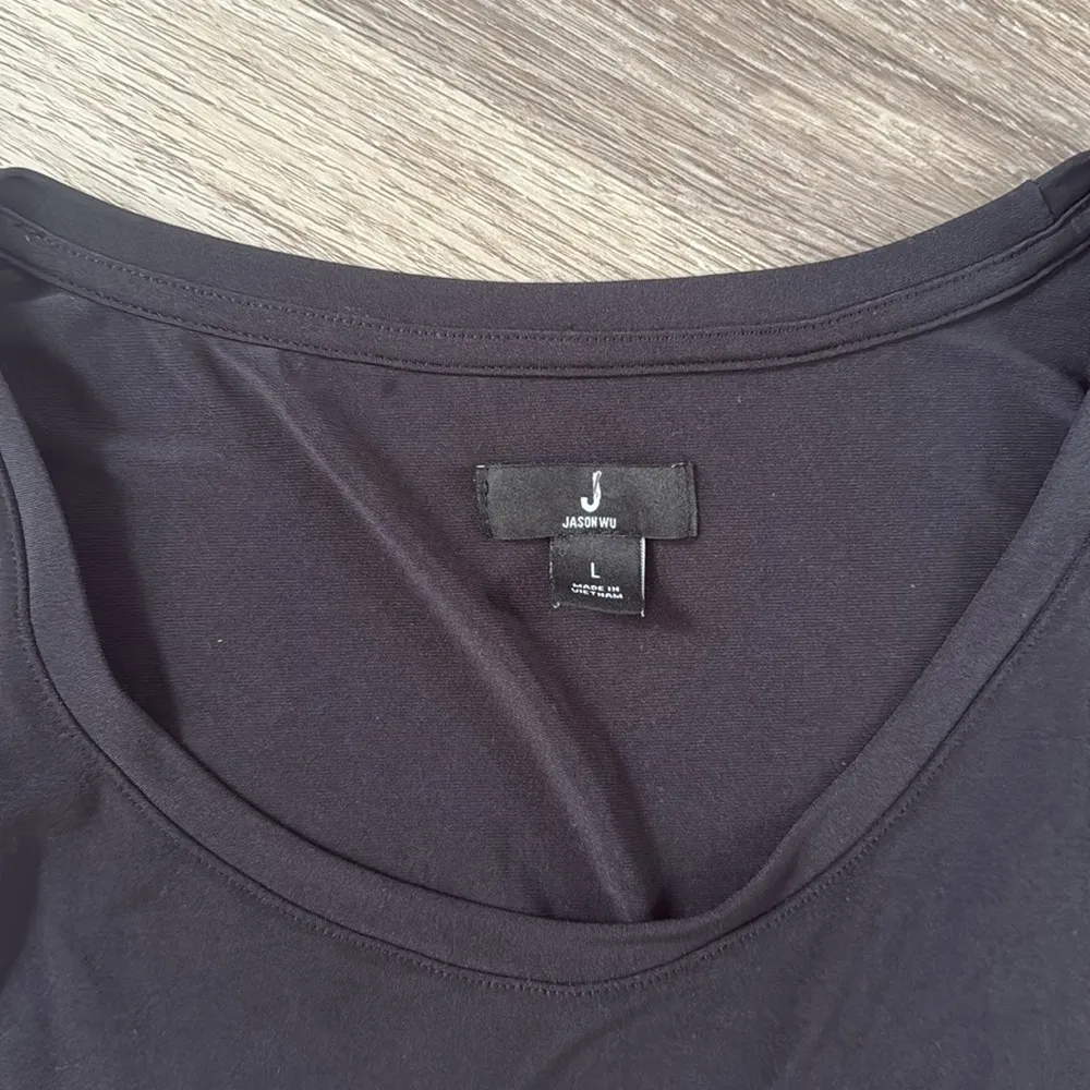 Jason Wu Black Long Sleeve Blouse with Tie  Large Stretchy Womens Elegant Top - Image 3