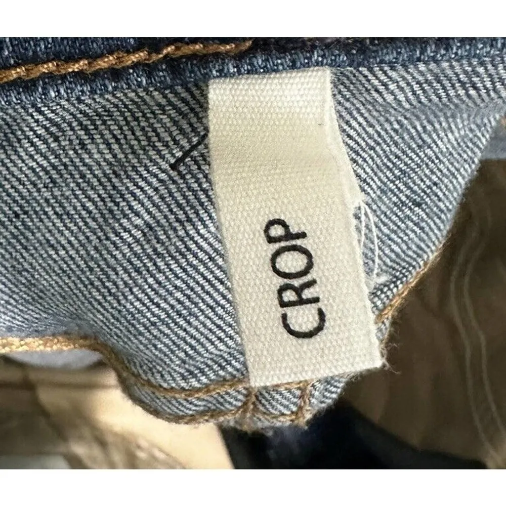 Rag & Bone Jeans Sz 27x 25” Inseam Frayed Hem Cropped High Rise Distressed Dark  - Image 8