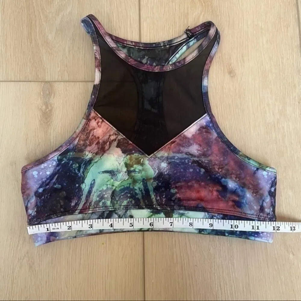 Steve Madden Womens tie dye watercolor mesh spandex sports bra extra small - Image 4
