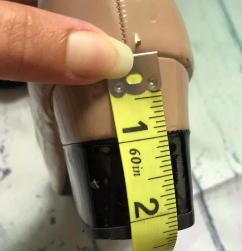 Brooke nude shoes. In nude and black with square heel - Image 8