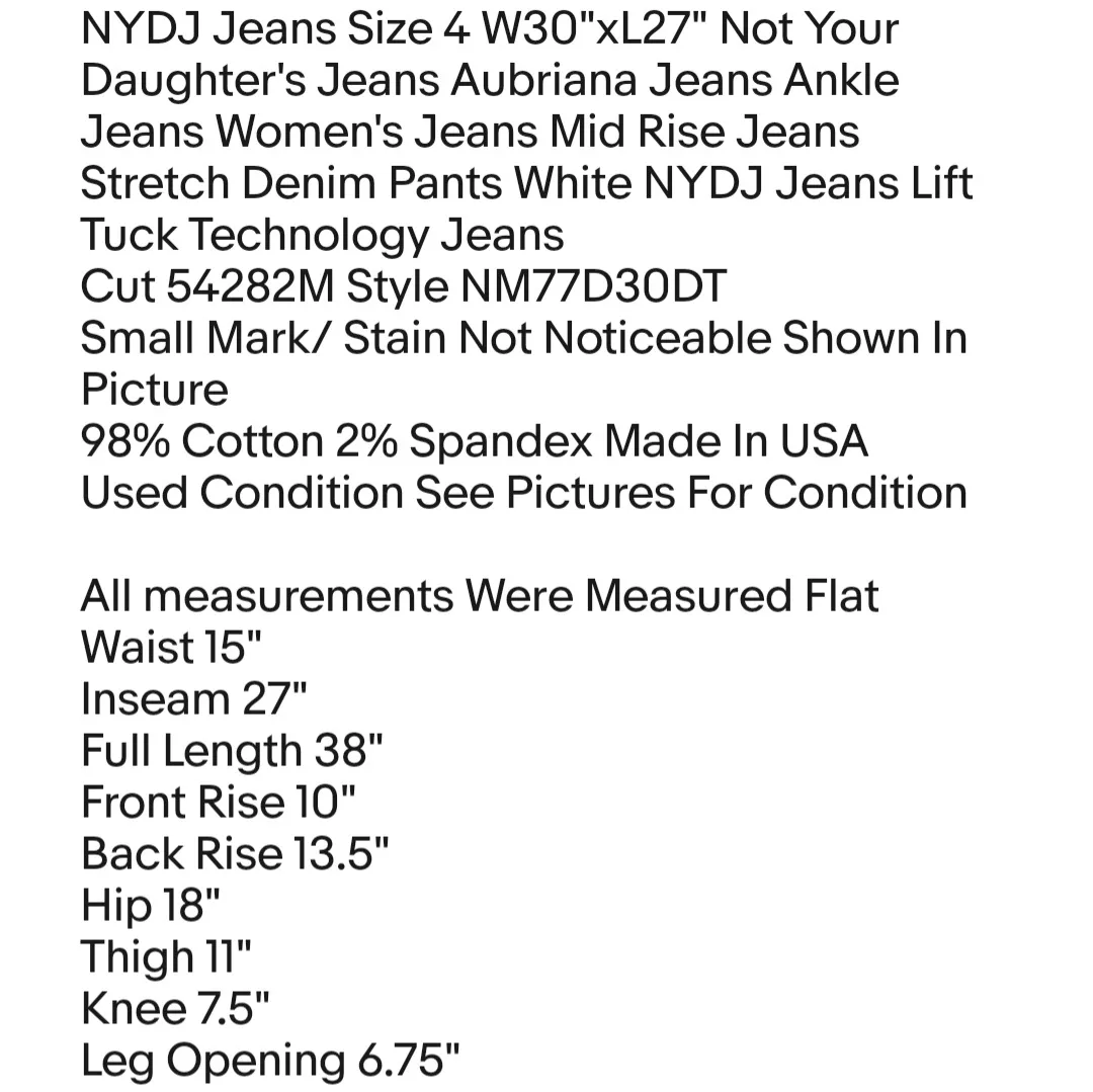 Jeans Size 4 W30"xL27" Not Your Daughter's Jeans Aubriana Jeans Ankle Jeans Women's - Image 2