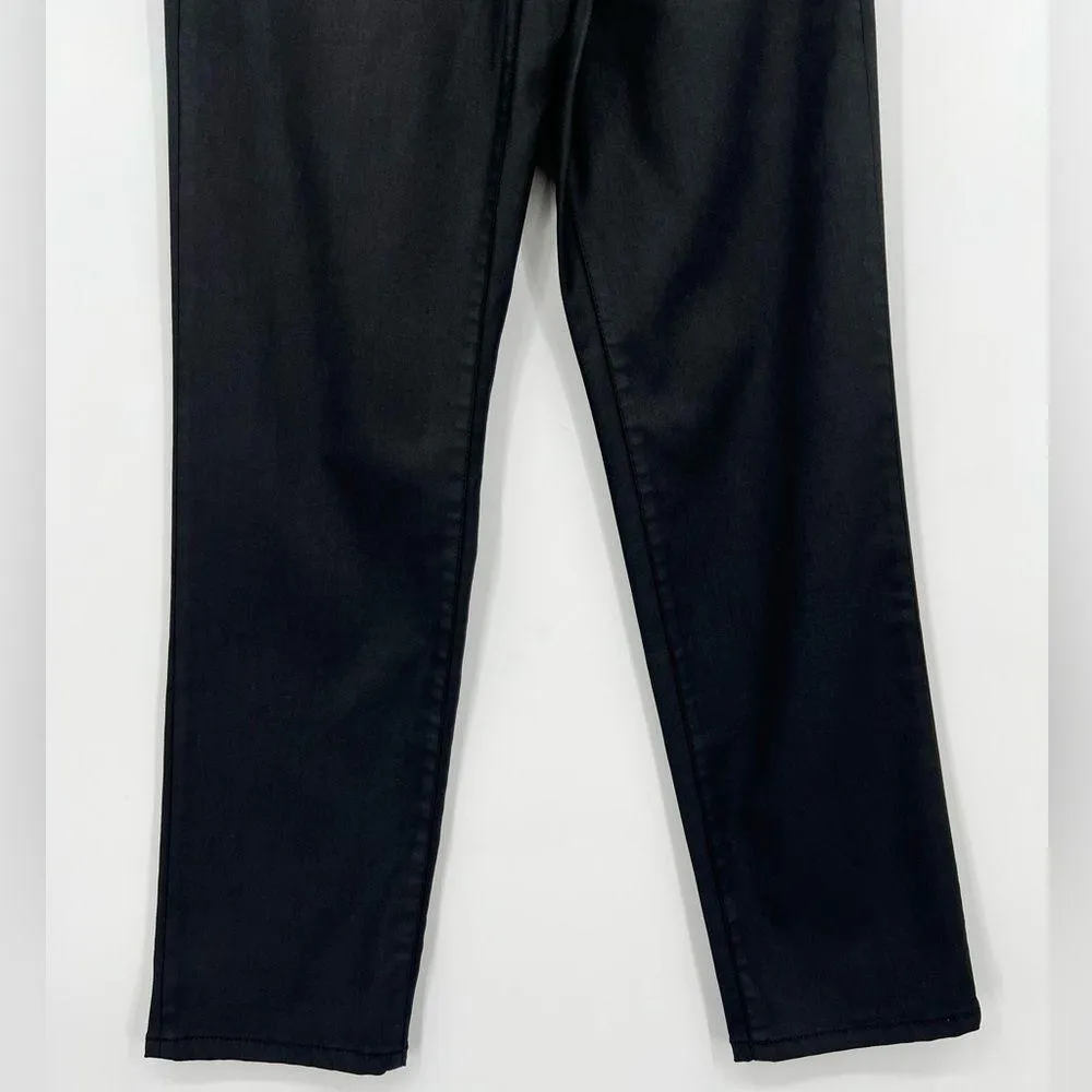 🆕 NWT Banana Republic High Rise Straight Leg Ankle Jeans Wax Coated Black Sz 26 - Image 10