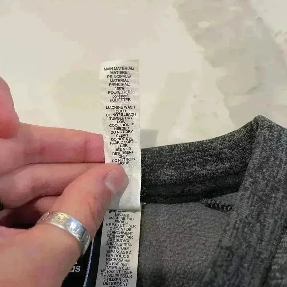 Adidas Athletic Team Issue Fleece Pullover Crewneck Sweatshirt Gray Womens Small - Image 5