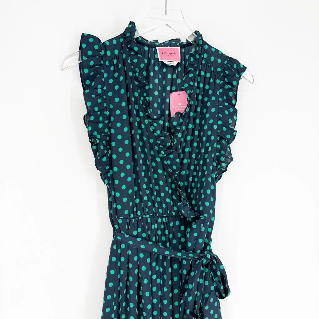 NWT Kate Spade Polka Dot Belted Midi Dress 6 - Image 4